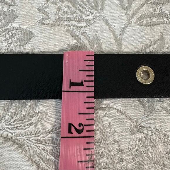 JUICY COUTURE Faux LE Belt Blk Sz M Retro Y2K Dark Fairy Core Witchy Biker Edgy - Picture 5 of 5